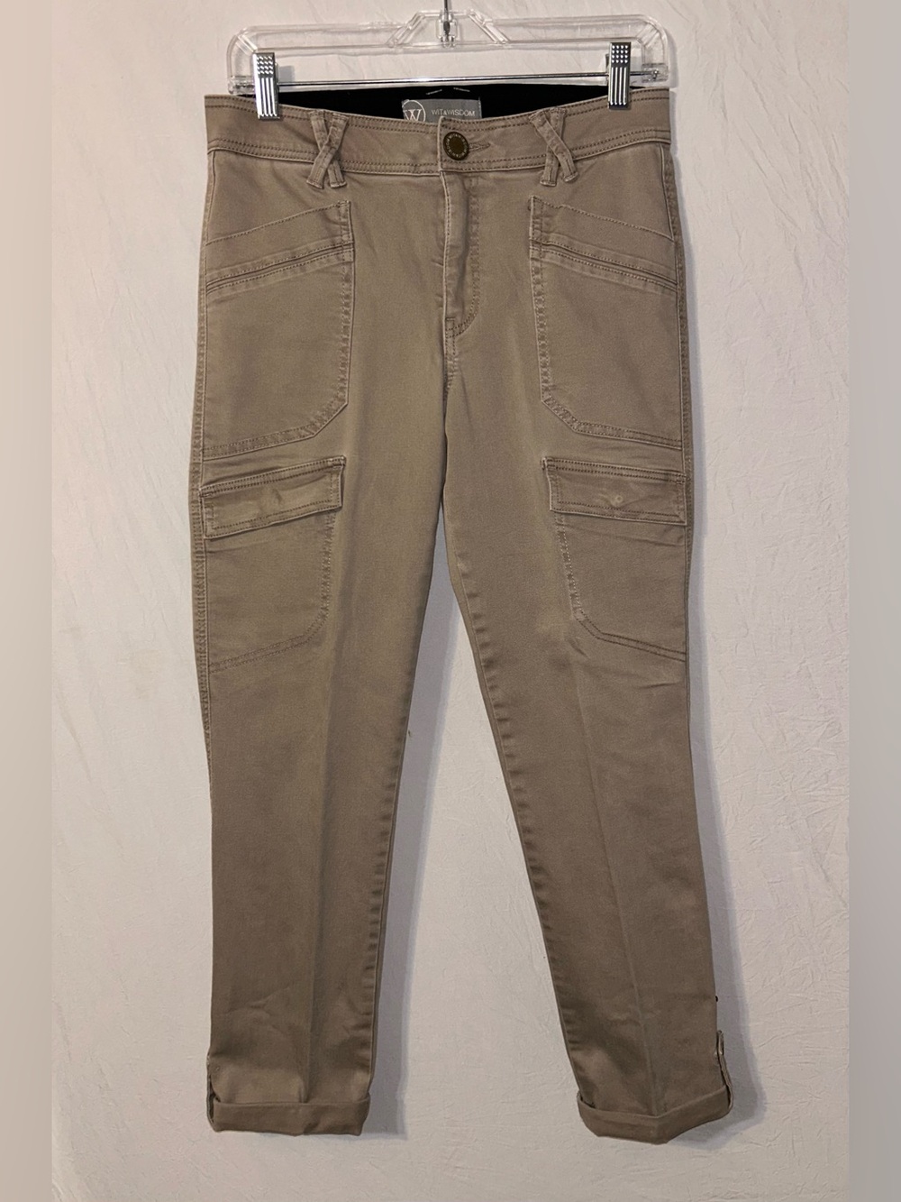 Wit & Wisdom women’s cargo pants 4 tapered adjustable length stretch